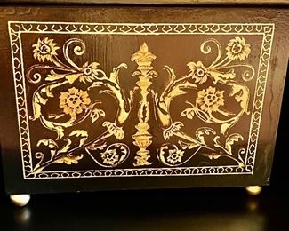 233. Wood Box w/ Gilt Decoration