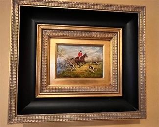 66. Pair of Fox Hunting Oil Paintings by W. Thomas (18" x 15")