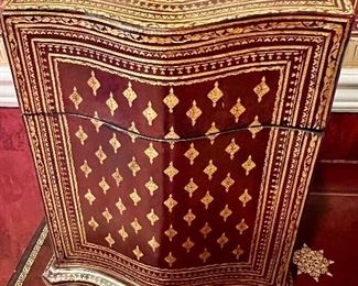 46. Maitland Smith Leather Box w/ Brass Feet (11" x 10" x 14")