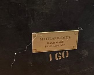 46. Maitland Smith Leather Box w/ Brass Feet (11" x 10" x 14")