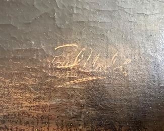 79. Pair of Leather Framed Portraits signed Paul Urdoz (45" x 60")