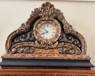 88. Ornate Mantle Clock (20" x 23" x 7")