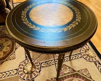 92. Art & Commerce Dallas Texas Round Metal Accent Table (18" x 20")