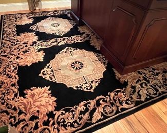 115. Asian Black & Gold Rug (7'8" x 9'10")