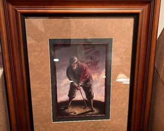 124. Pair of Framed Golf Prints (18" x 22")