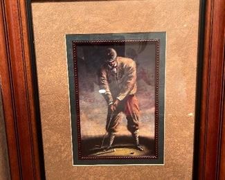 124. Pair of Framed Golf Prints (18" x 22")