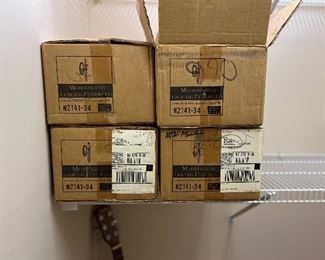 129. Pair of Metropolitan Lighting Company Sconces w/ Shades (5" x 16")
130. Pair of Metropolitan Lighting Company Sconces w/ Shades (5" x 16")