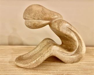 138. Stone Sculpture of Seated Woman (15" x 12")