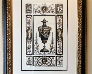 147. Pair of Neoclassical Urn Art (framed 24" x 31")