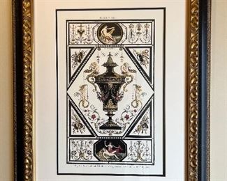 147. Pair of Neoclassical Urn Art (framed 24" x 31")
