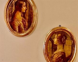 157. Pair of Italian Portraits in Oval Frames (14" x 17")