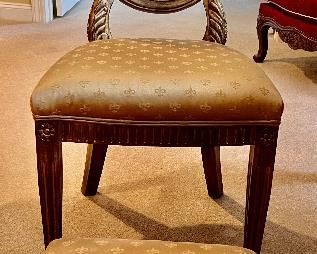 170. Crest Back Side Chair (17" x 20" x 40") w/ Foot Stool (15" x 11" x 10")