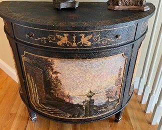 199. Maitland Smith Painted Demilune Chest (40" x 20" x 32")