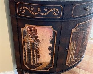 199. Maitland Smith Painted Demilune Chest (40" x 20" x 32")
