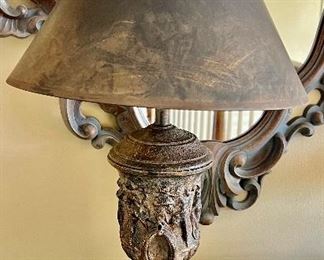201. Urn Lamp w/ Painted Shade (21")