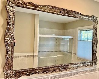 203. Mirror w/ Tin Silver Finish Frame (58" x 37")