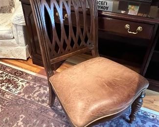 205. Side Chair w/ Leather Seat (22" x 22" x 39")