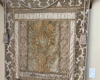 198. Scroll Artwork Gold-Toned Tapestry (50")