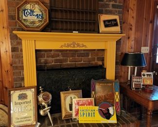 Vintage Beer Signs and Wall Sconce