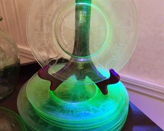 Vaseline Glass Plates 