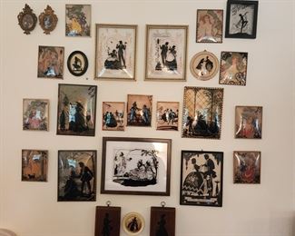 Vintage Reverse Painting Silhouettes 