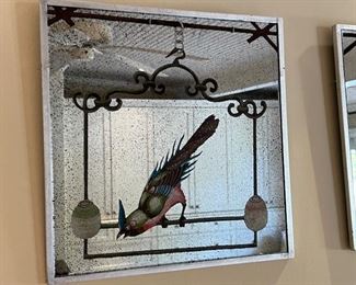 Mirrored "Birds on Perches" Set of 3