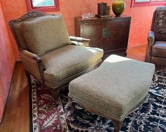 Ethan Allen Oversized Chair/Ottoman