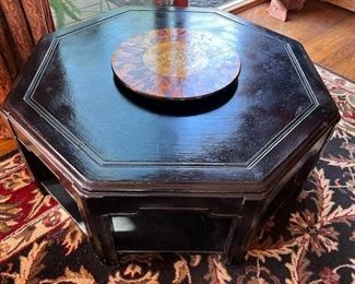 Octagonal Asian Shelf Coffee Table