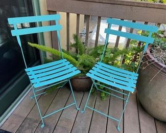 Steel Folding Patio Chairs (4)