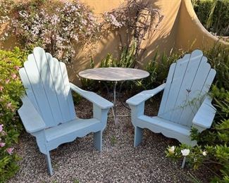 Pr. Adirondak Chairs - French Metal Table