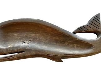 Carved wood whale 