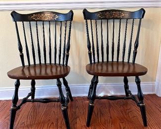 Pair signed Hitchcock side chairs 