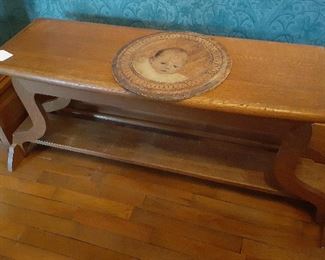 wooden hall bench
