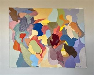 Lot 013-LR: Cardwell MC Collage #1

Features: Colorful collage on canvas signed “Cardwell” (artist is Margaret Cardwell)


Dimensions: 54” x 42”

Condition: Fair. Canvas is warped (please refer to photos)
