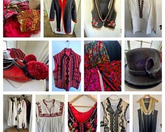 Lot 016-LR: Large Folk-Dancing Wardrobe

Features: 
•	Colorful folk dancing costume wardrobe! Women’s skirts, scarves, blouses and men’s tunics, hats and vests! A large collection!
•	Includes an assortment of ethnic music CD’s and instructional DVD’s

Dimensions: 
•	Women’s S-M-L 
•	Men’s L

Condition: Varies
