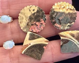 14K Opal Earrings & 14K Earrings