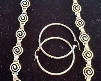 Sterling Silver Necklace & Earrings