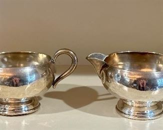 Sterling Silver Creamer & Sugar Bowl
