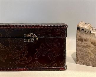Decorative Box & Petrified Wood Bookend