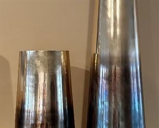 (2) West Elm Ombre Vases (brown)