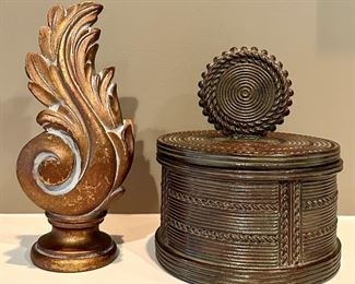 Decorative Finial & Covered Trinket Box