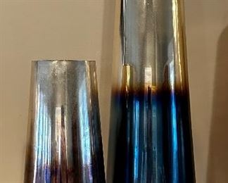 (2) West Elm Ombre Vases (blue/purple)