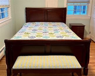 Queen Sleigh Bed & The Bombay Co. Bench
