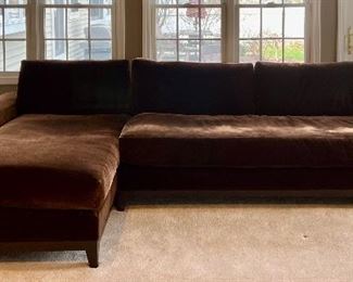Brown Velour Sectional