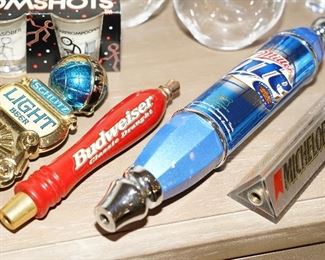 Budweiser, Schiltz, Miller Lite & Michelob beer tap handles
