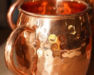 Hammered copper mule cups