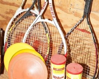 Tennis rackets, balls