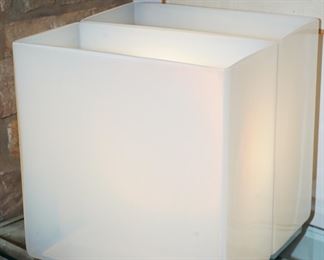 Mid Century frosted iridescent glass light box