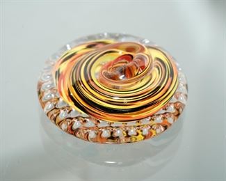Swirl glass paperweight-many pieces by various artists, including Suzanne Kindland and more. 