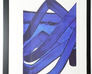 Pierre Soulages (b 1919) Signed and Numbered 171/300 from Official Arts Portfolio of the XXIV Olympiad Seoul Korea 1988. Lithograph in colors on paper. Framed.